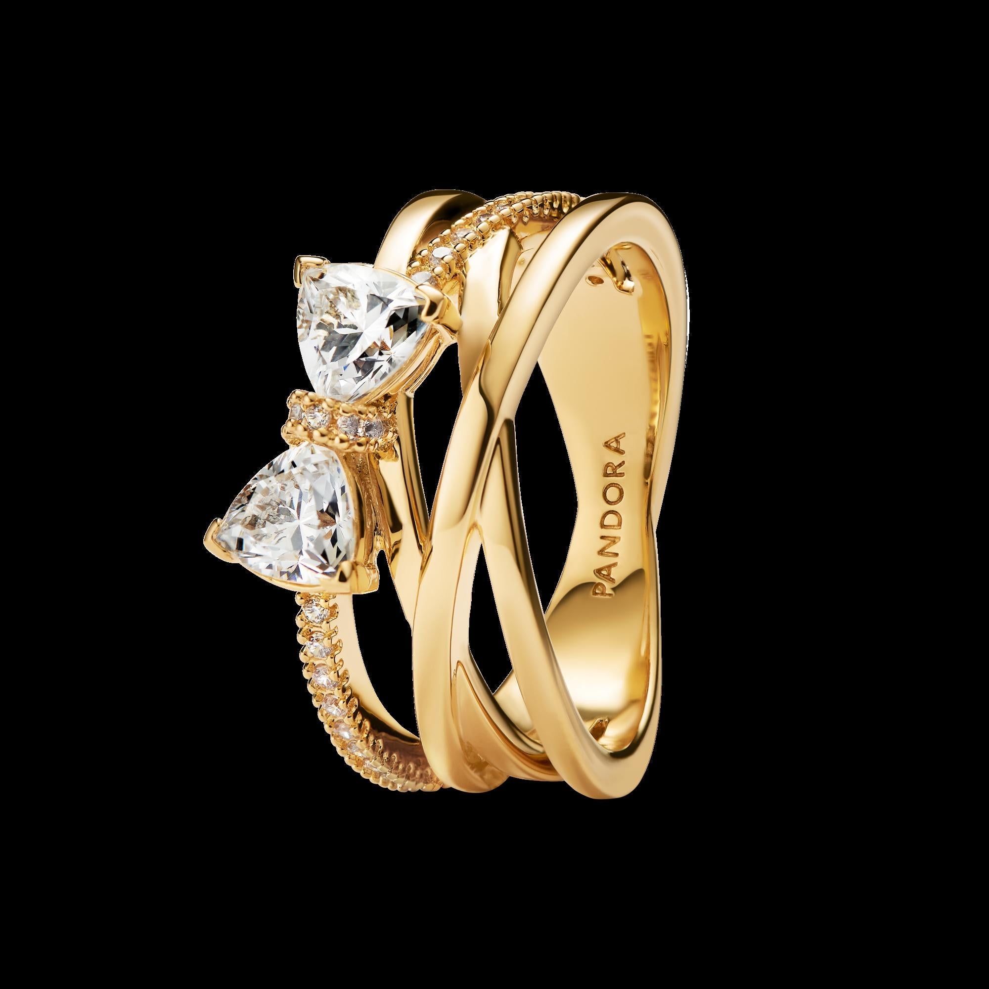 Sparkling Square Clear Halo Ring