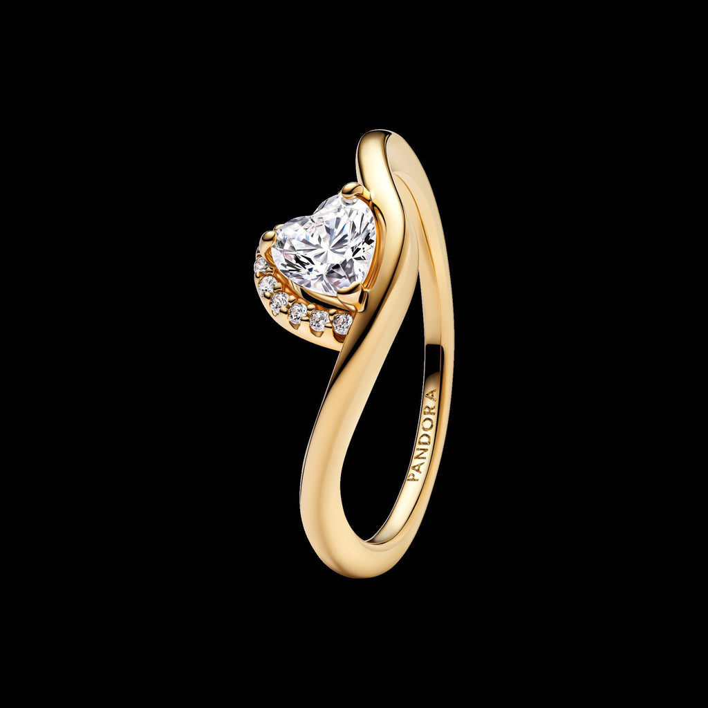 Engravable Heart Halo Ring