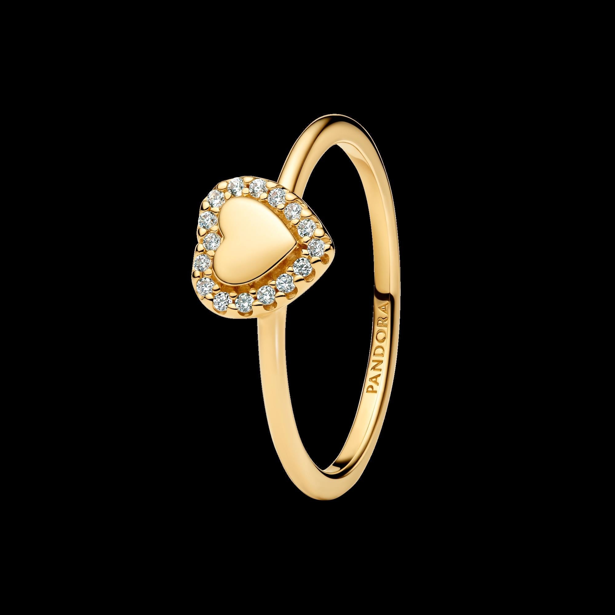 Engravable Heart Halo Ring