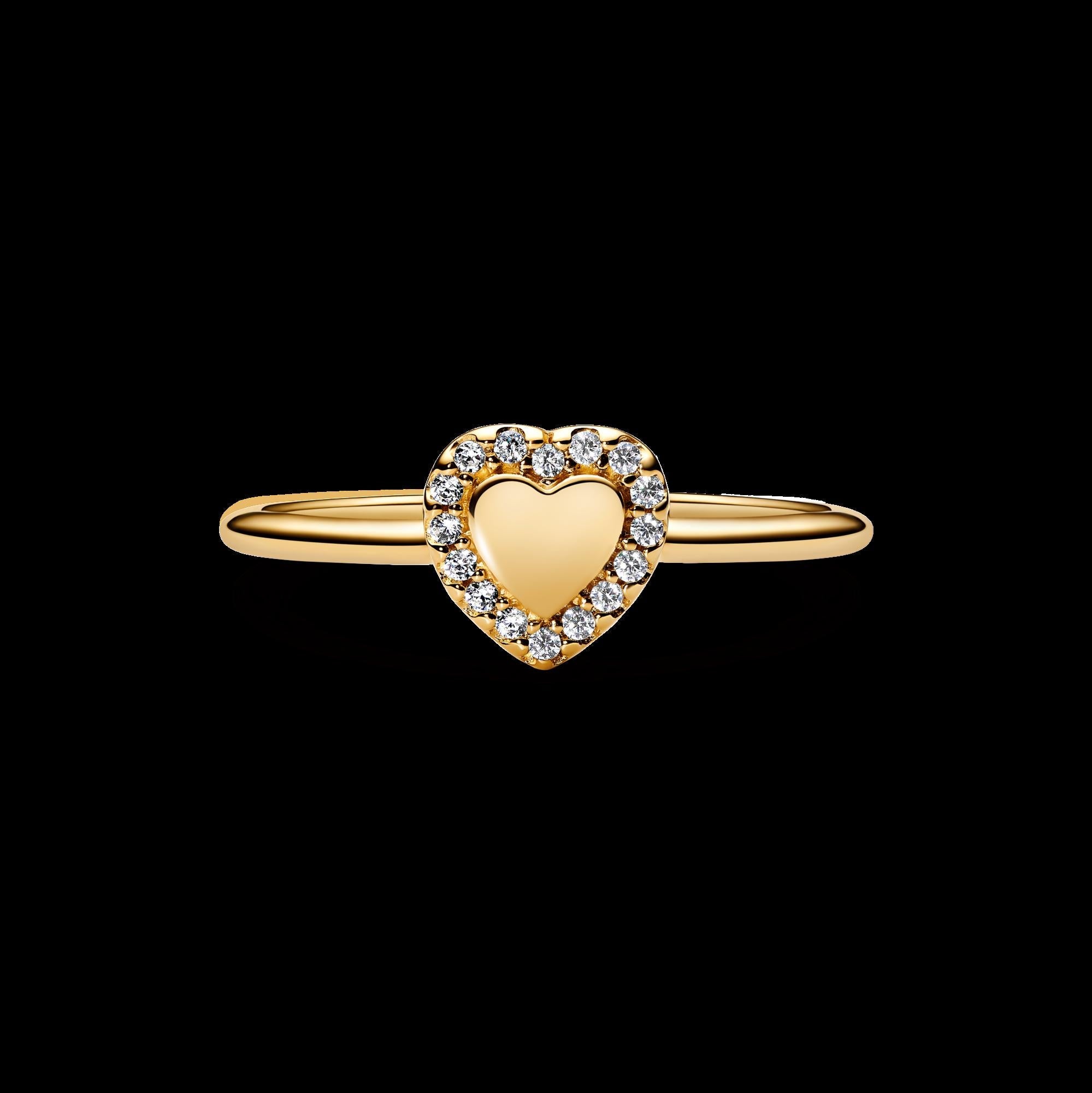 Engravable Heart Halo Ring