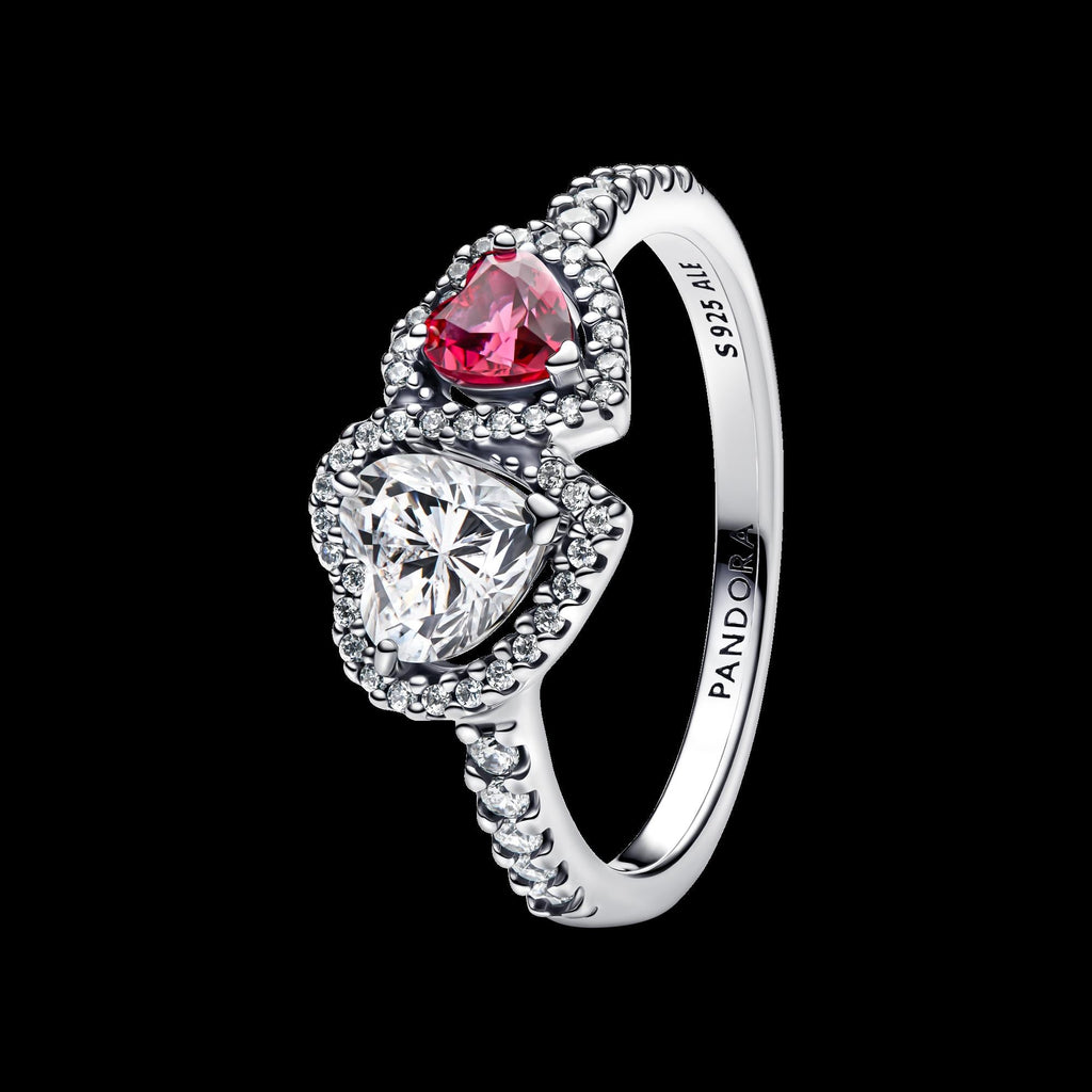 Sparkling Halo Hearts Ring