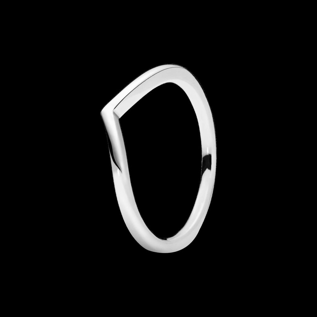 Sparkling Wishbone Heart Ring