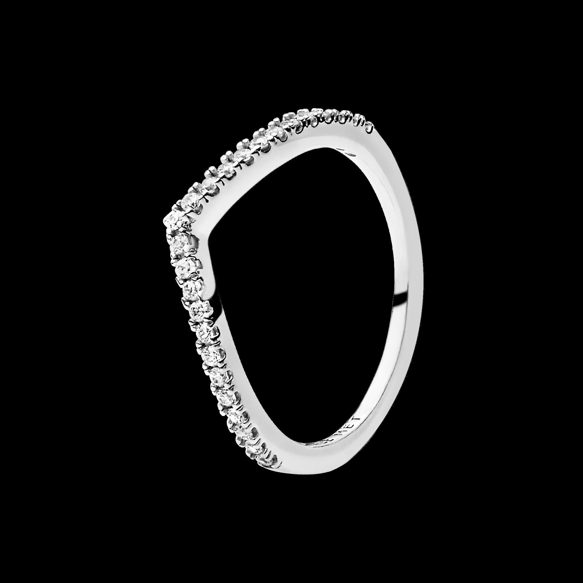 Sparkling Wishbone Heart Ring