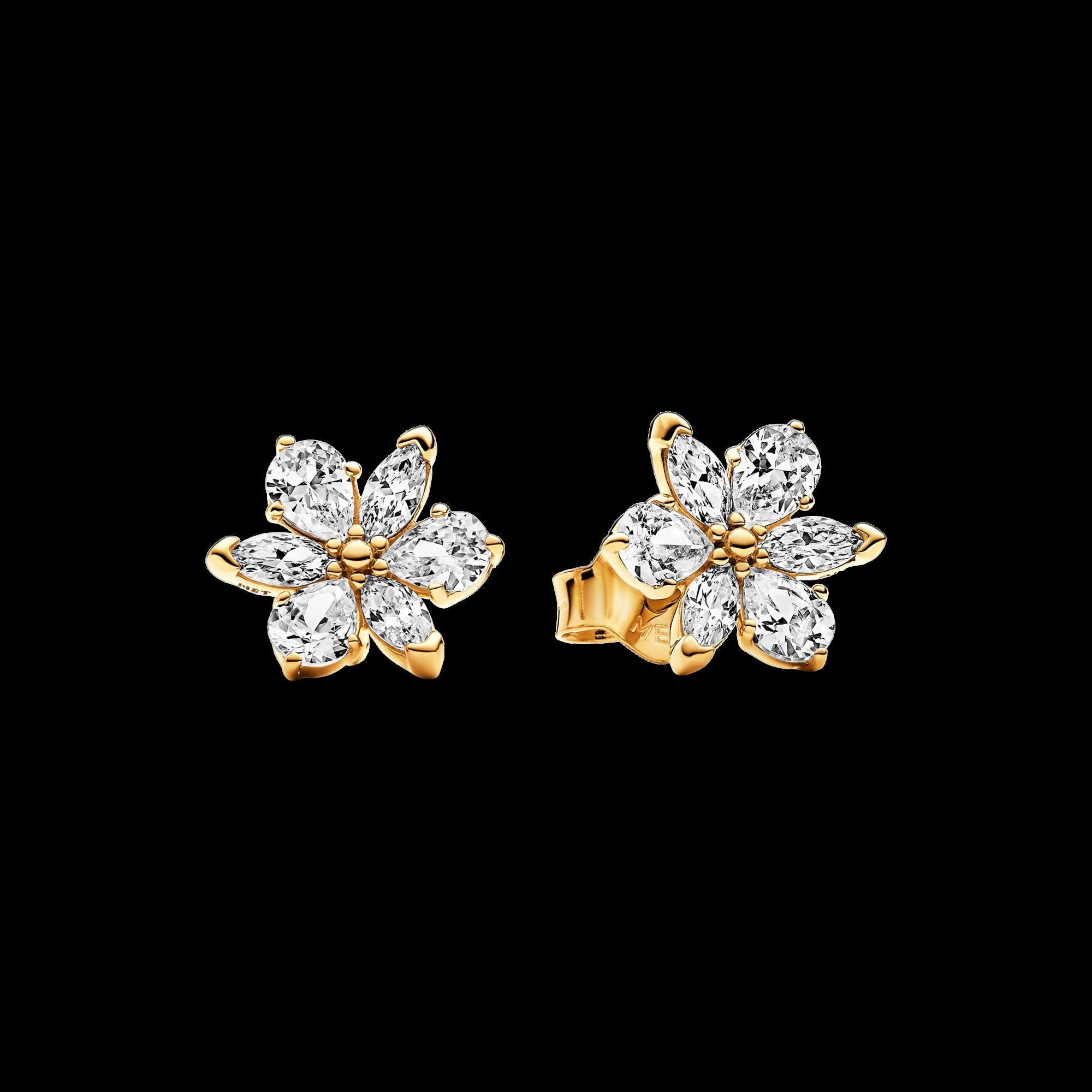 Round Pavé Halo Stud Earrings