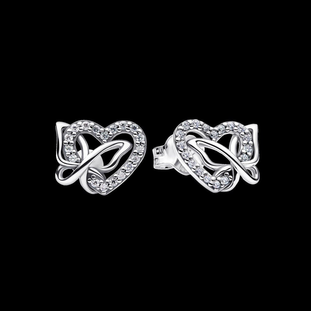Sparkling Infinity Heart Collier Necklace