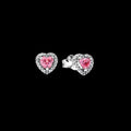 Elevated Pink Heart Stud Earrings