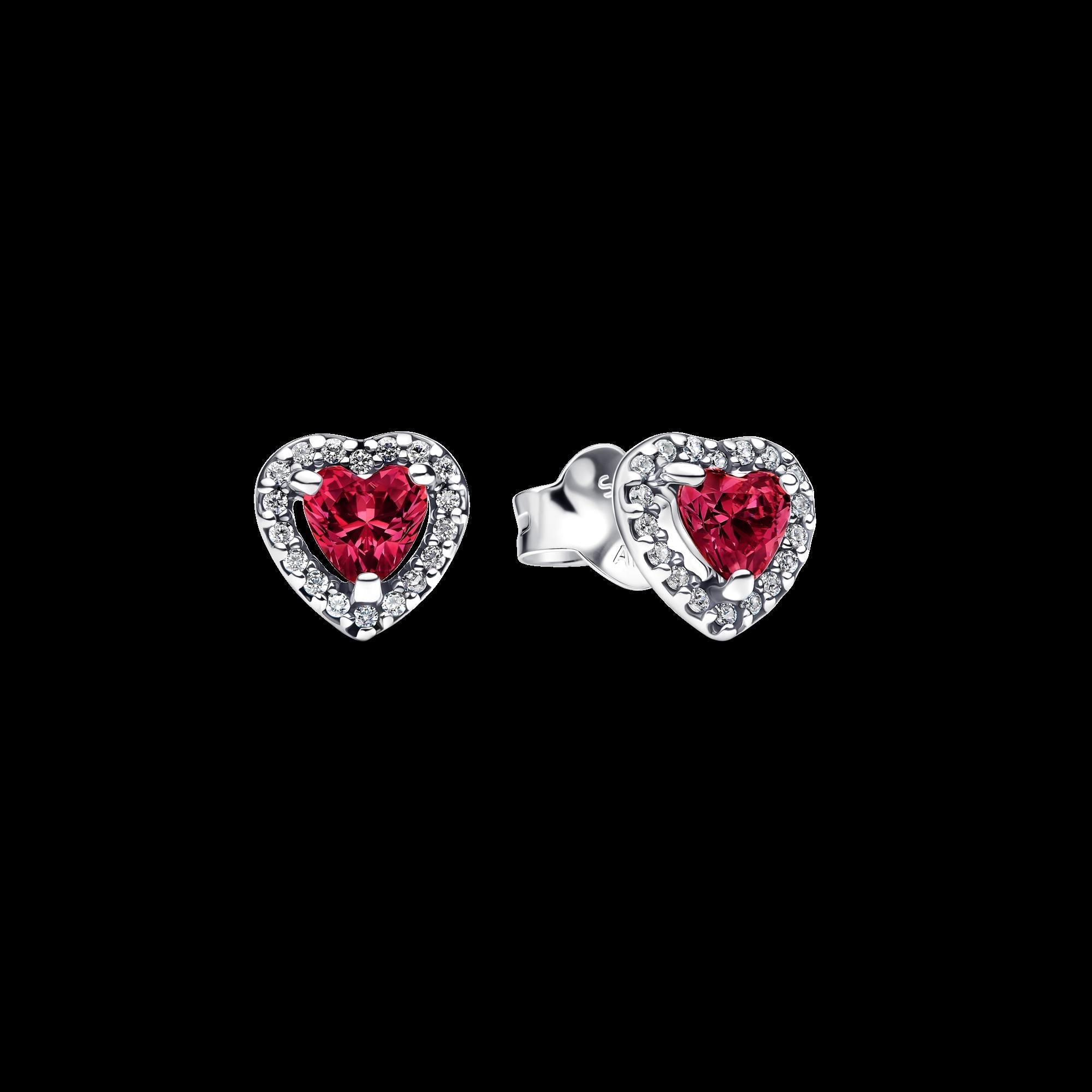 Elevated Pink Heart Stud Earrings