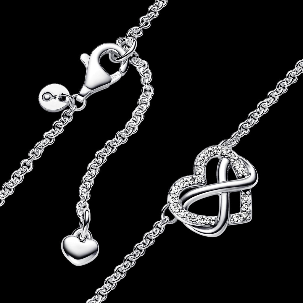 Sparkling Infinity Heart Collier Necklace