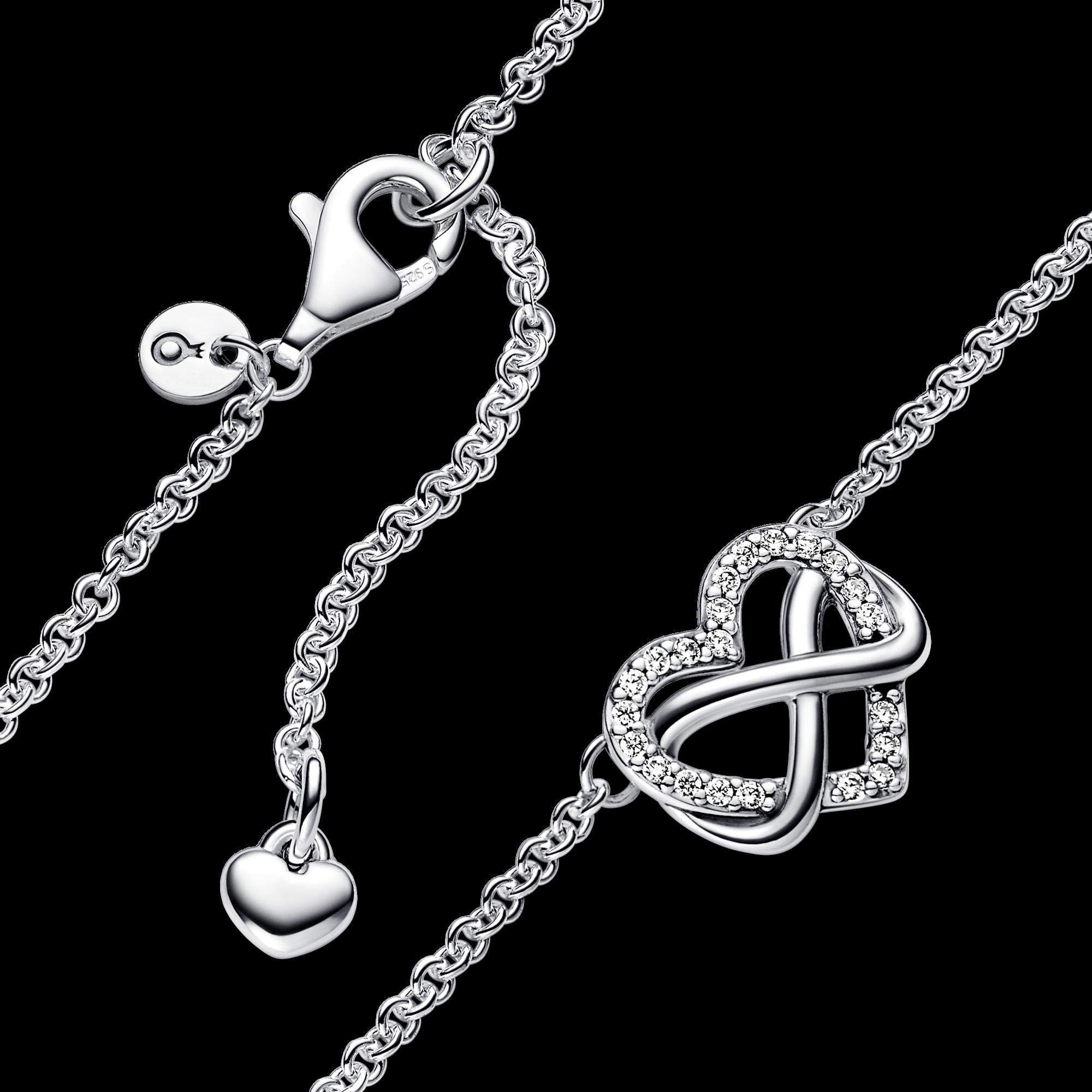 Sparkling Infinity Heart Collier Necklace