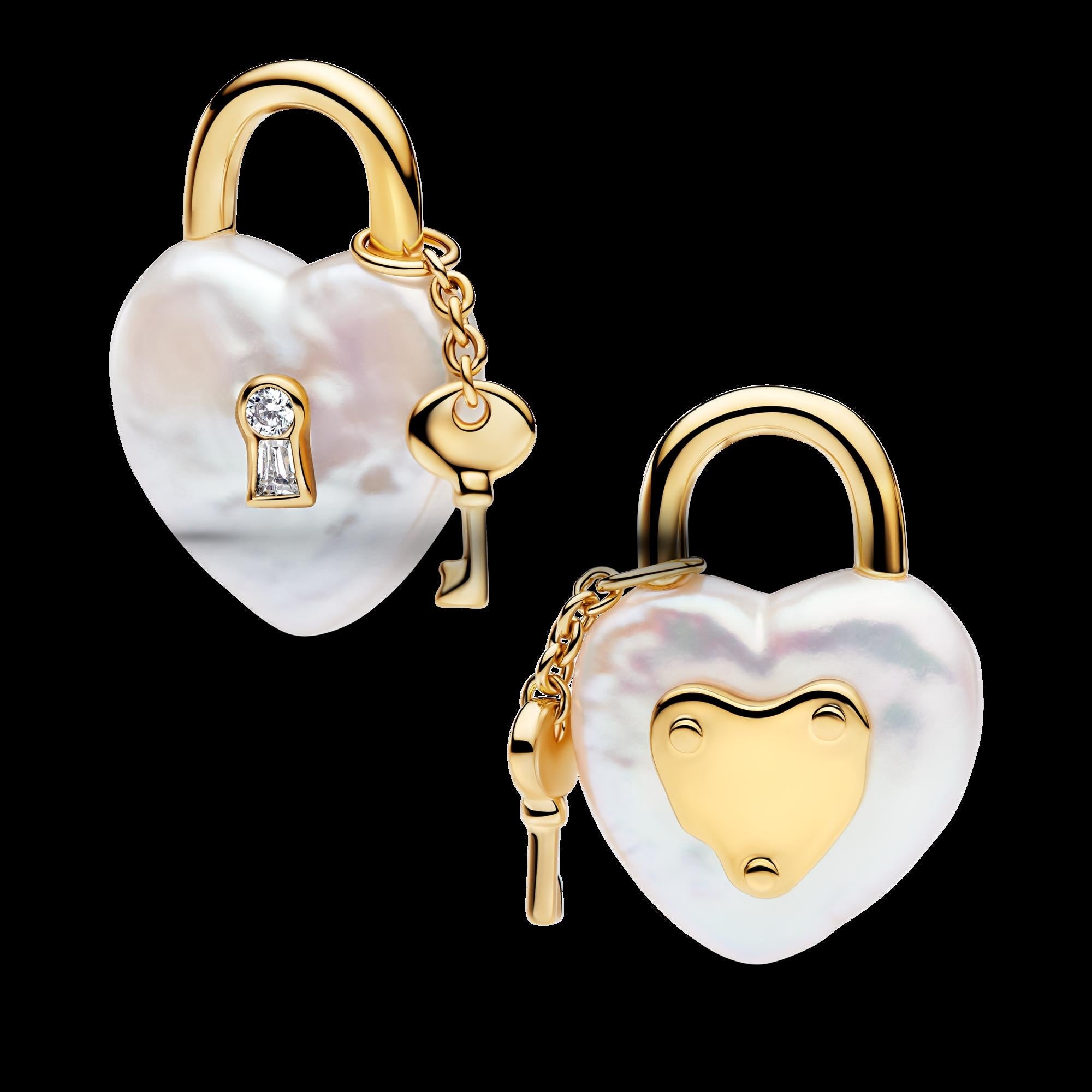 Treated Freshwater Cultured Baroque Pearl Padlock Dangle Charm