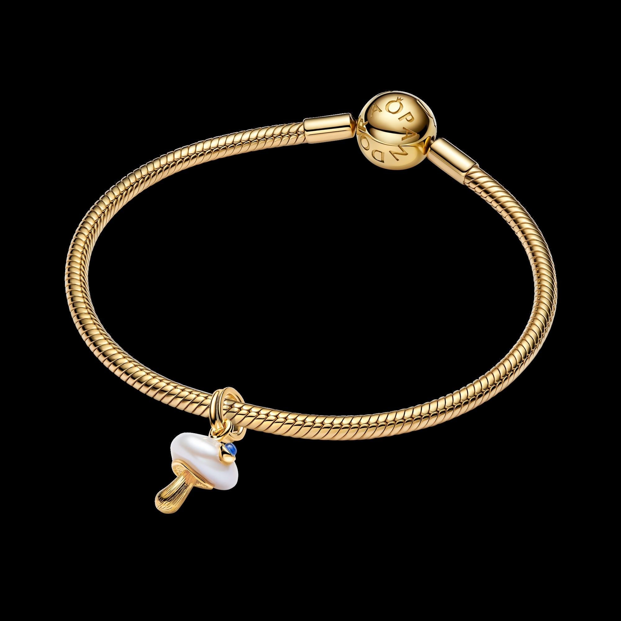 Treated Freshwater Cultured Baroque Pearl Mushroom Dangle Charm