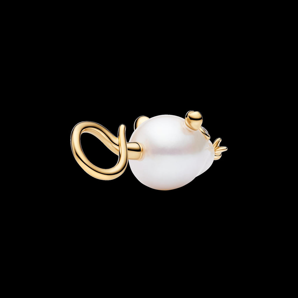 Treated Freshwater Cultured Baroque Pearl Mouse Dangle Charm
