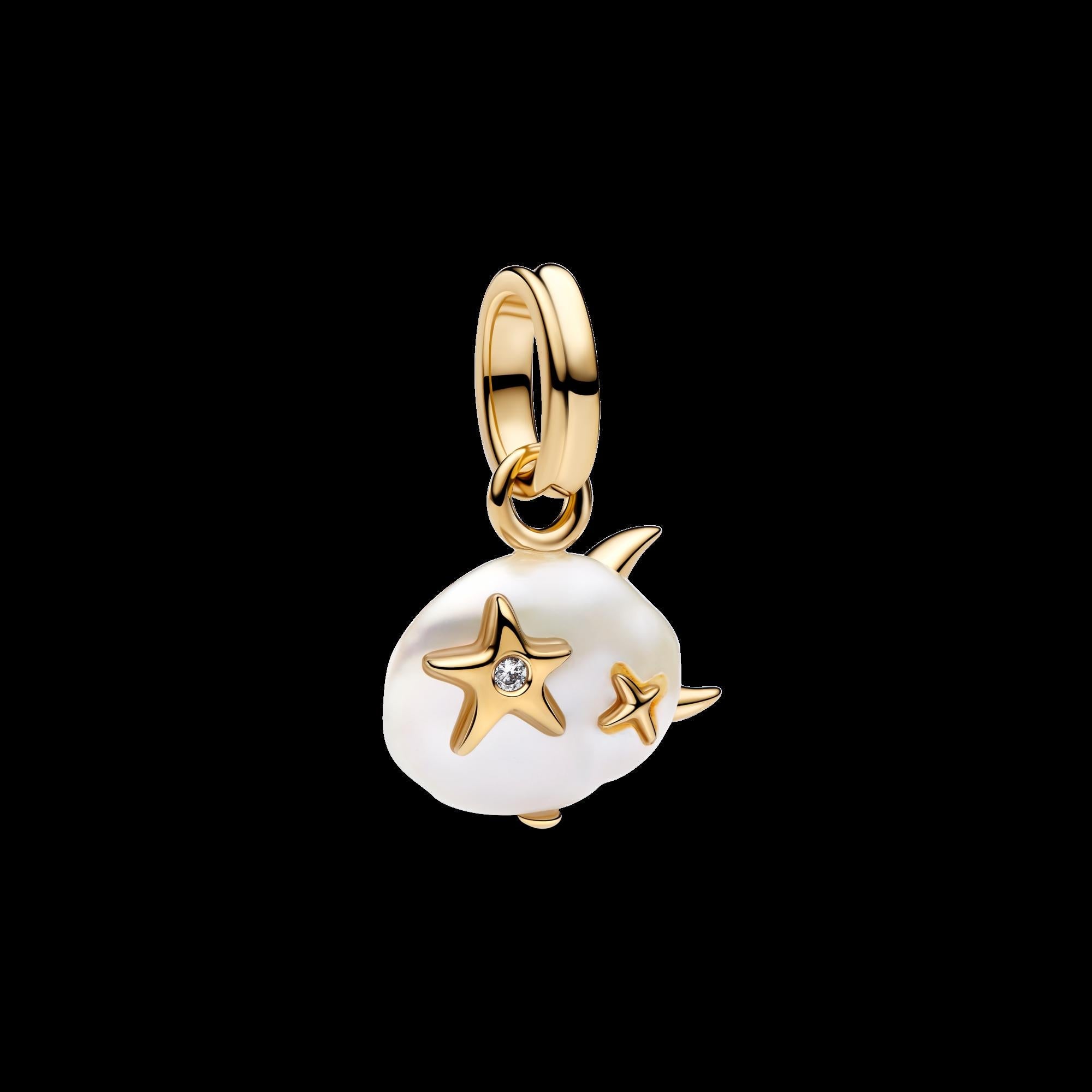 Treated Freshwater Cultured Baroque Pearl Padlock Dangle Charm