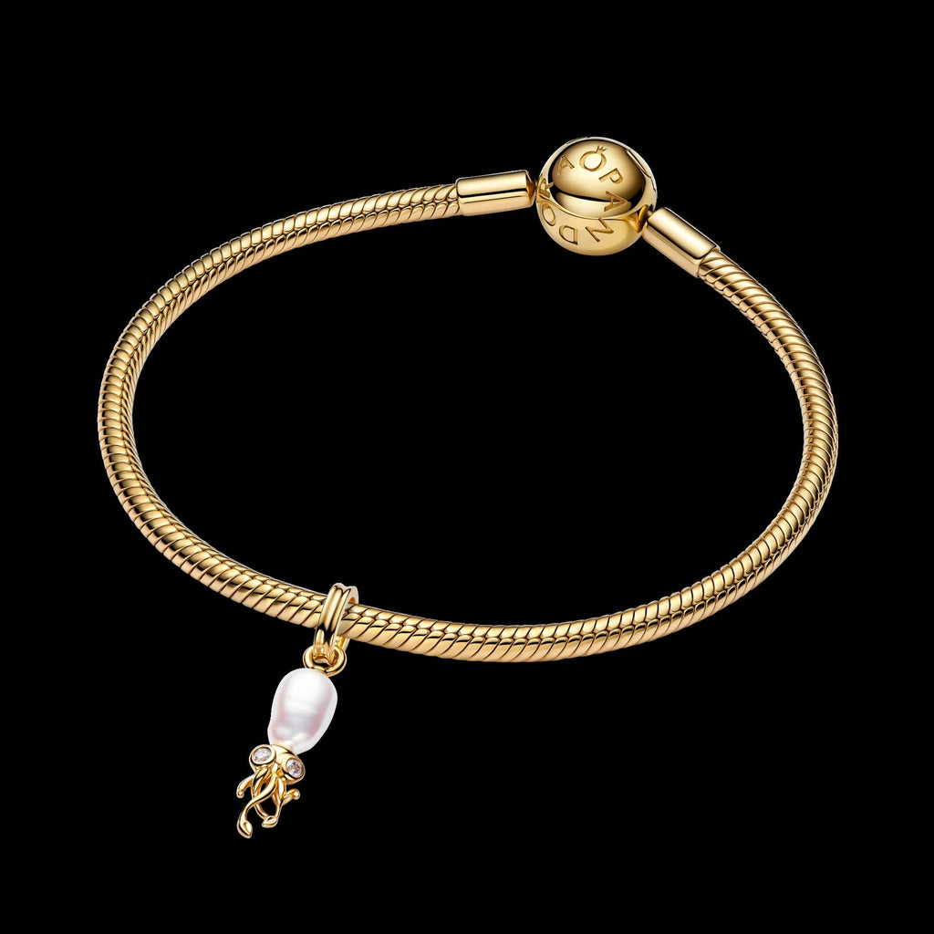 Treated Freshwater Cultured Baroque Pearl Squid Dangle Charm