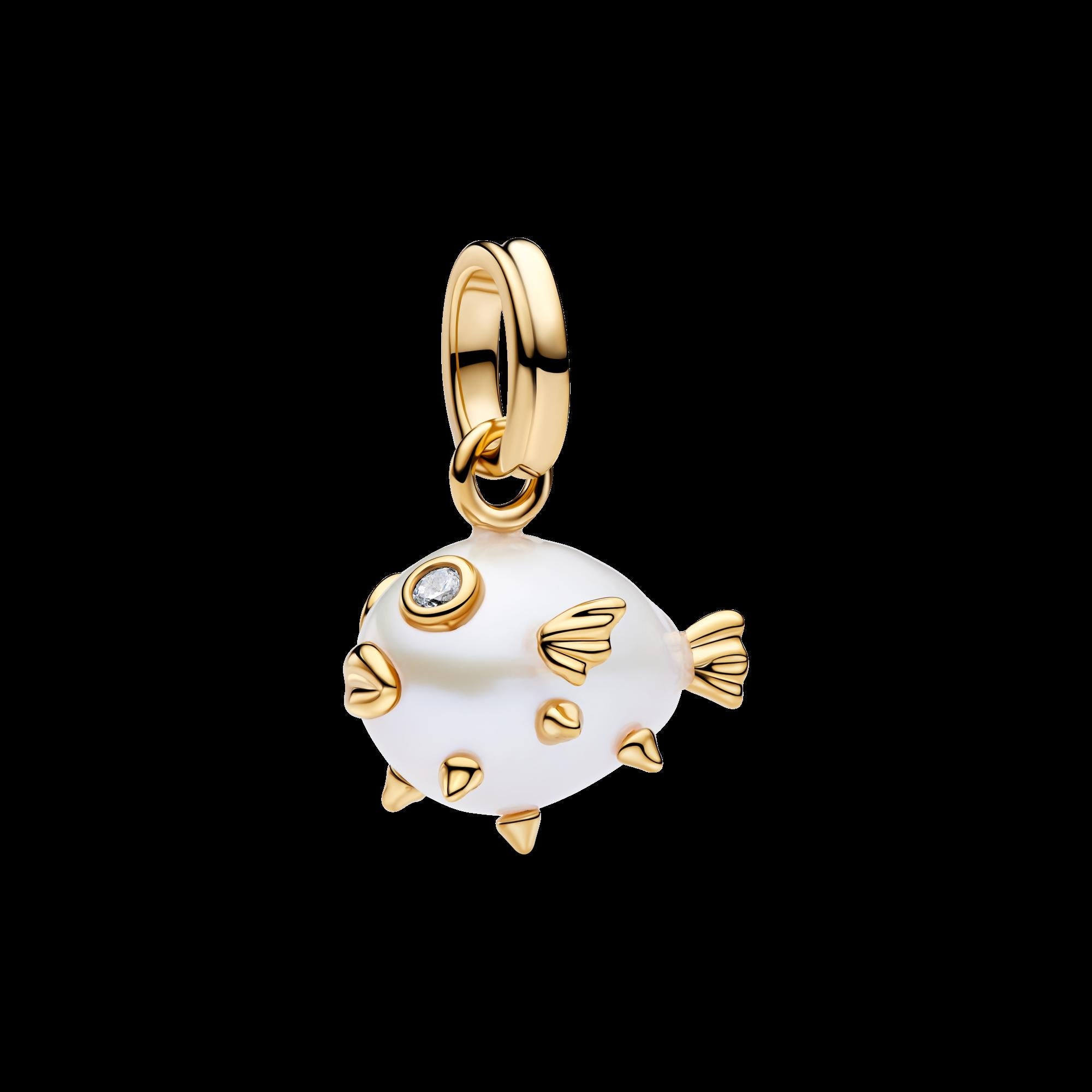 Treated Freshwater Cultured Baroque Pearl Squid Dangle Charm