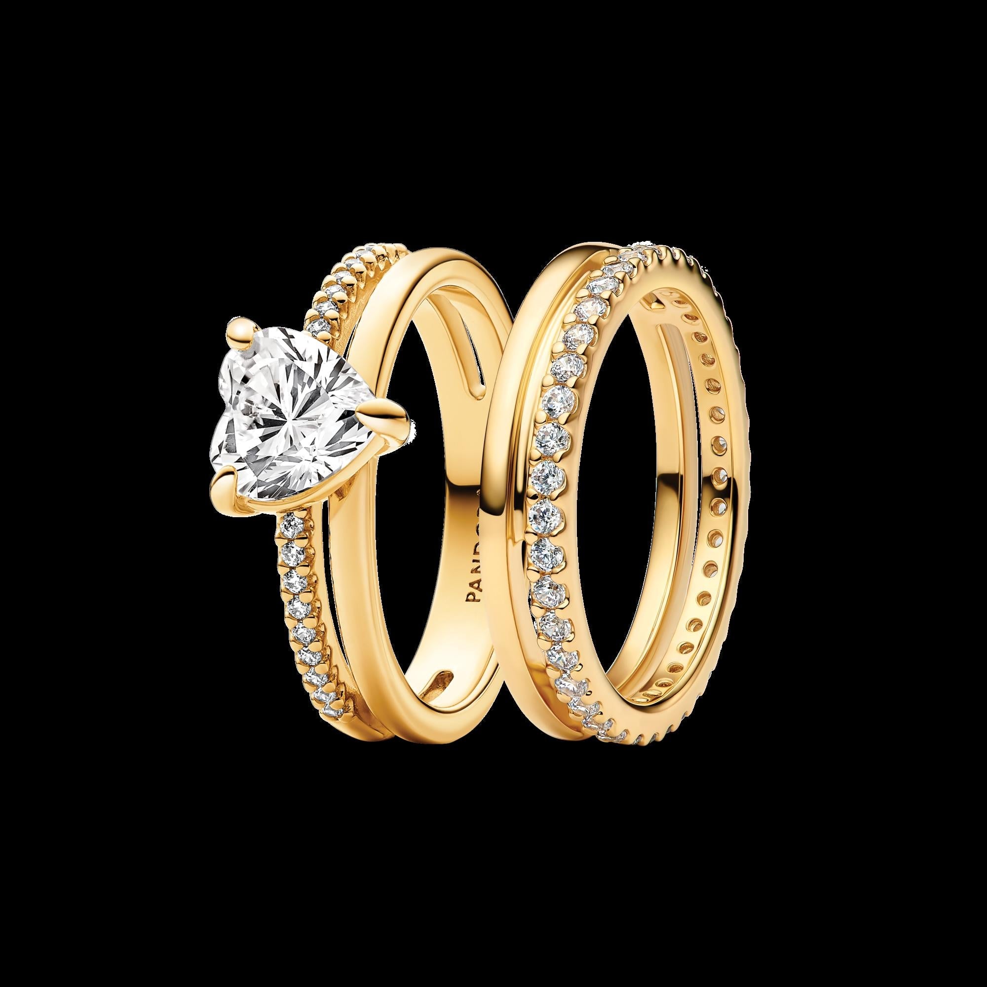 Sparkling Square Clear Halo Ring